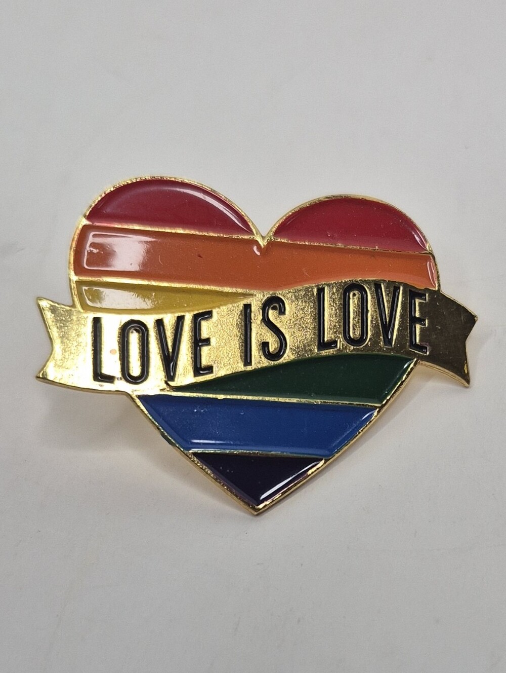 Love Is Love Rainbow Heart Pride Pin NEW